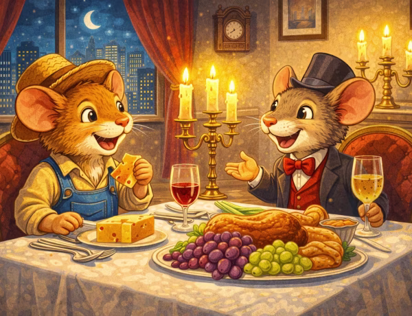 The Country Mouse and the City Mouse.