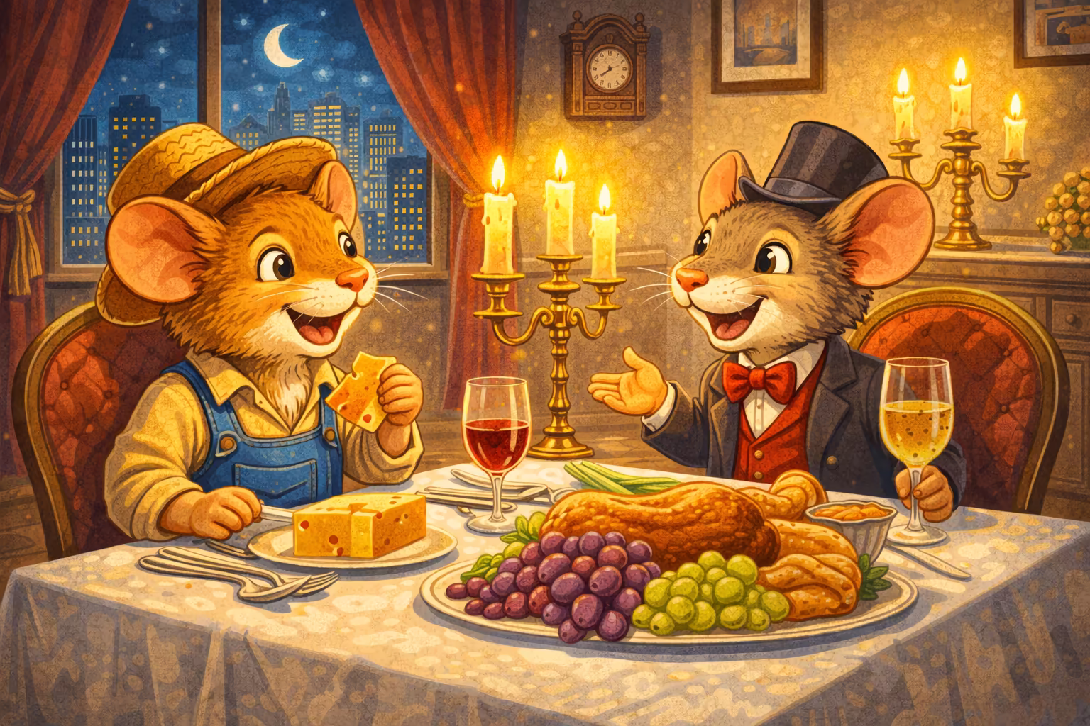 The Country Mouse and the City Mouse.