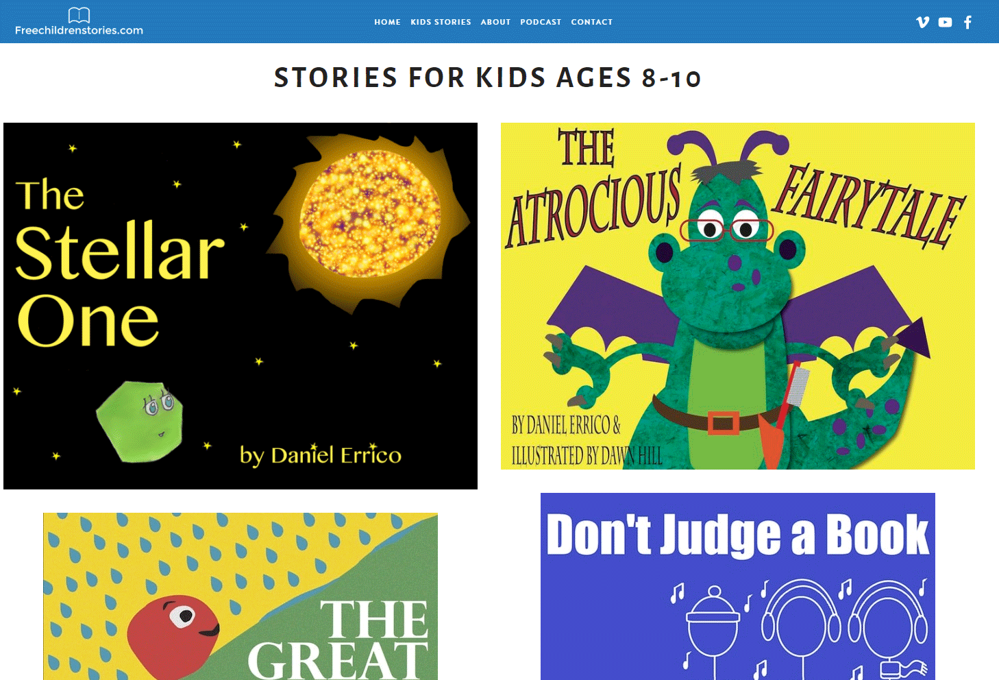 free children's stories website.