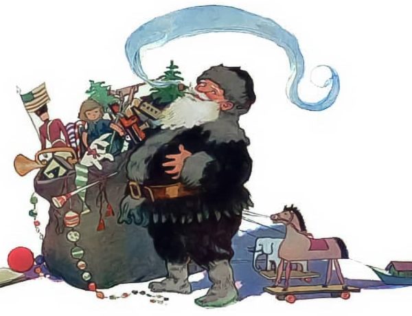Santa and his bag of toys.