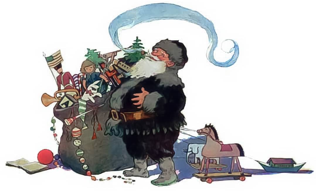 Santa and his bag of toys.