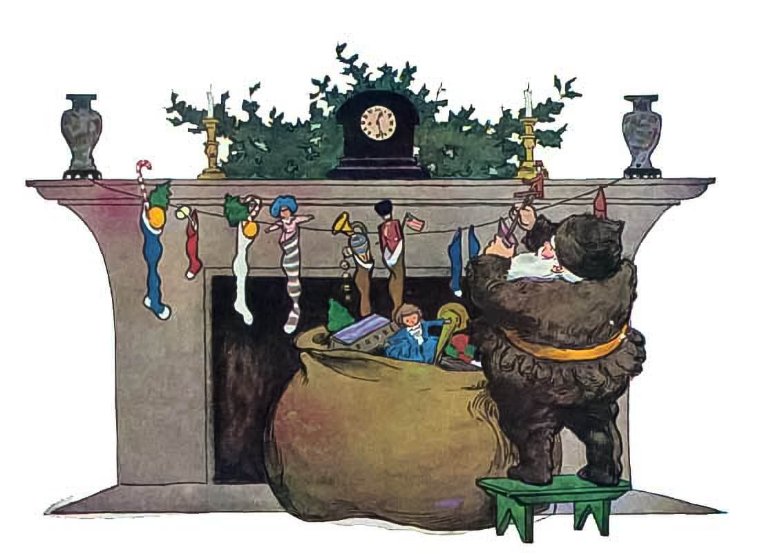 Santa gets to work.