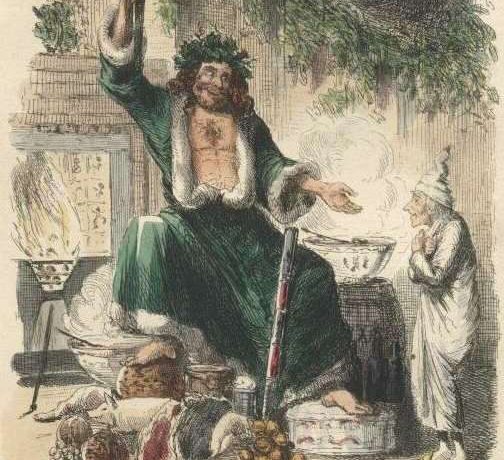 scrooge and the spirit of Christmas Present.