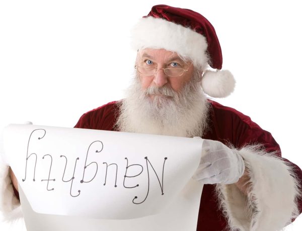 Santa reviewing his naughty list.