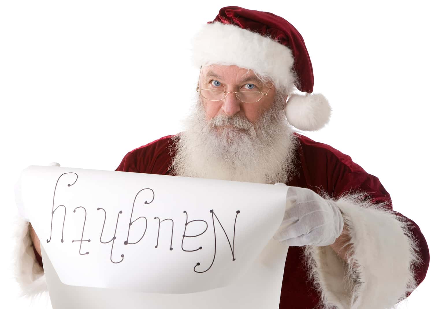 Santa reviewing his naughty list.