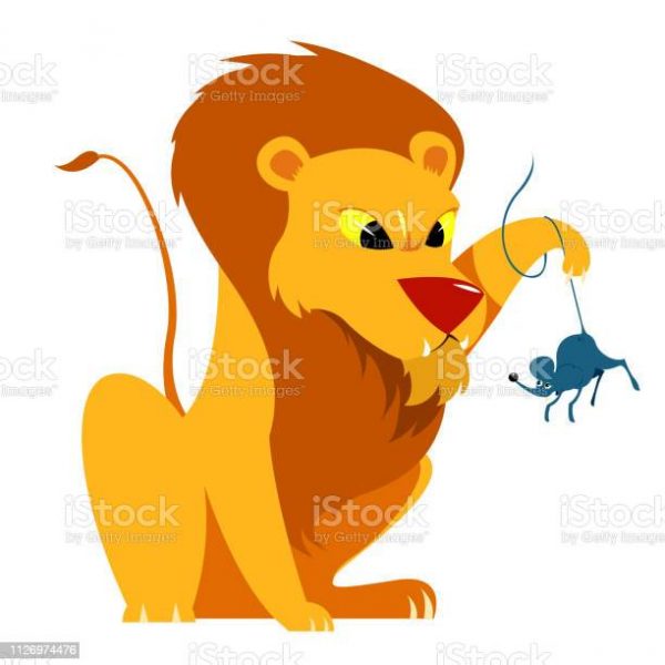 downlaod clipart of a Lion threatening to eat the mouse.